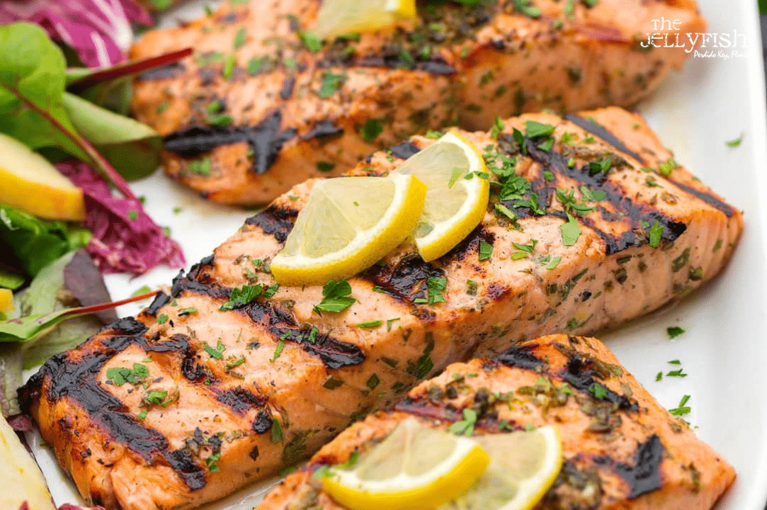 Barbecue Salmon with Garlic and Herbs in Perdido key